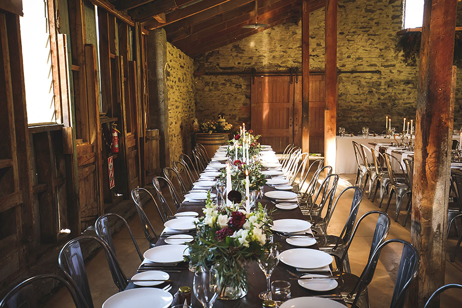 Peregrine Winery wedding table layout