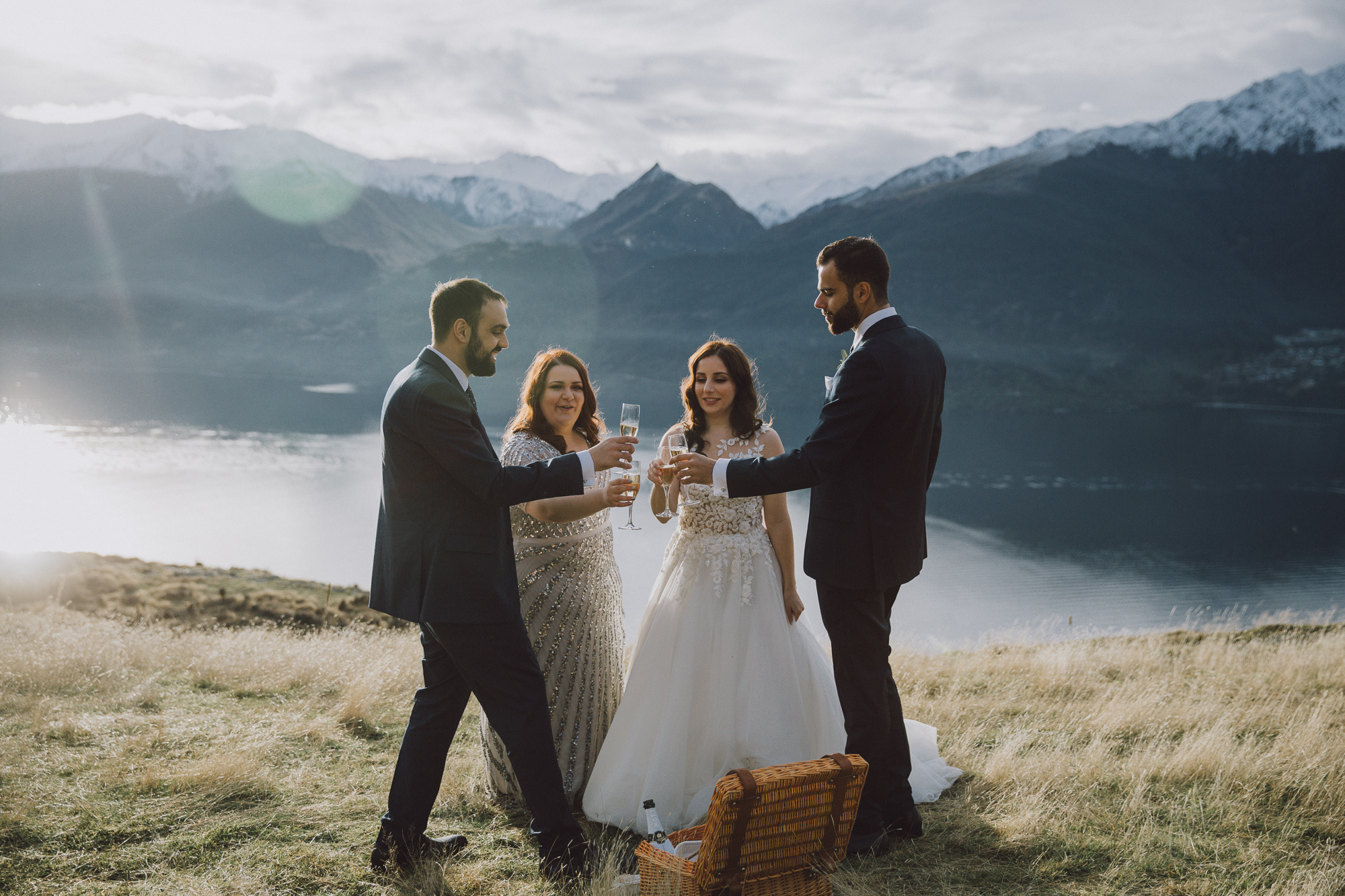 Queenstown Heli Wedding Planning for Mountaintop Photos at Cecil Peak